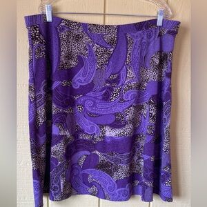 XXL/ Jaclyn Smith Purple Paisley Skirt Elegant Design  089
